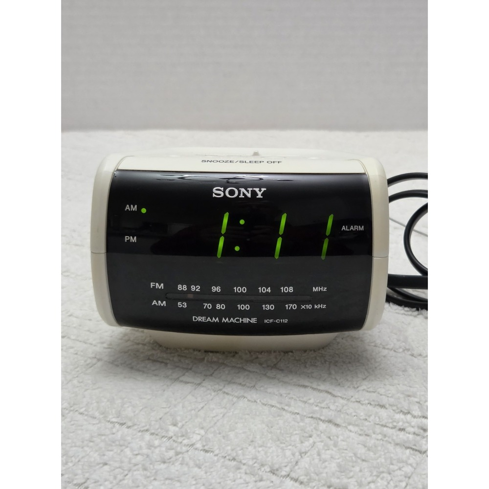 Sony Dream Machine ICF-C112 AM FM Alarm Clock Radio White Tested